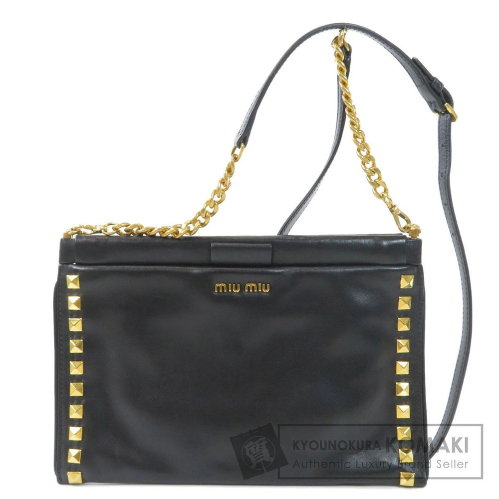 Miu Miu logo motif shoulder bag leather
